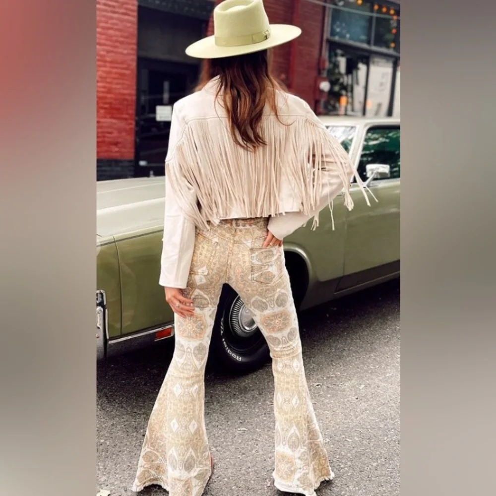 Fringe Cream Jacket faux suede - Picture 5 of 8